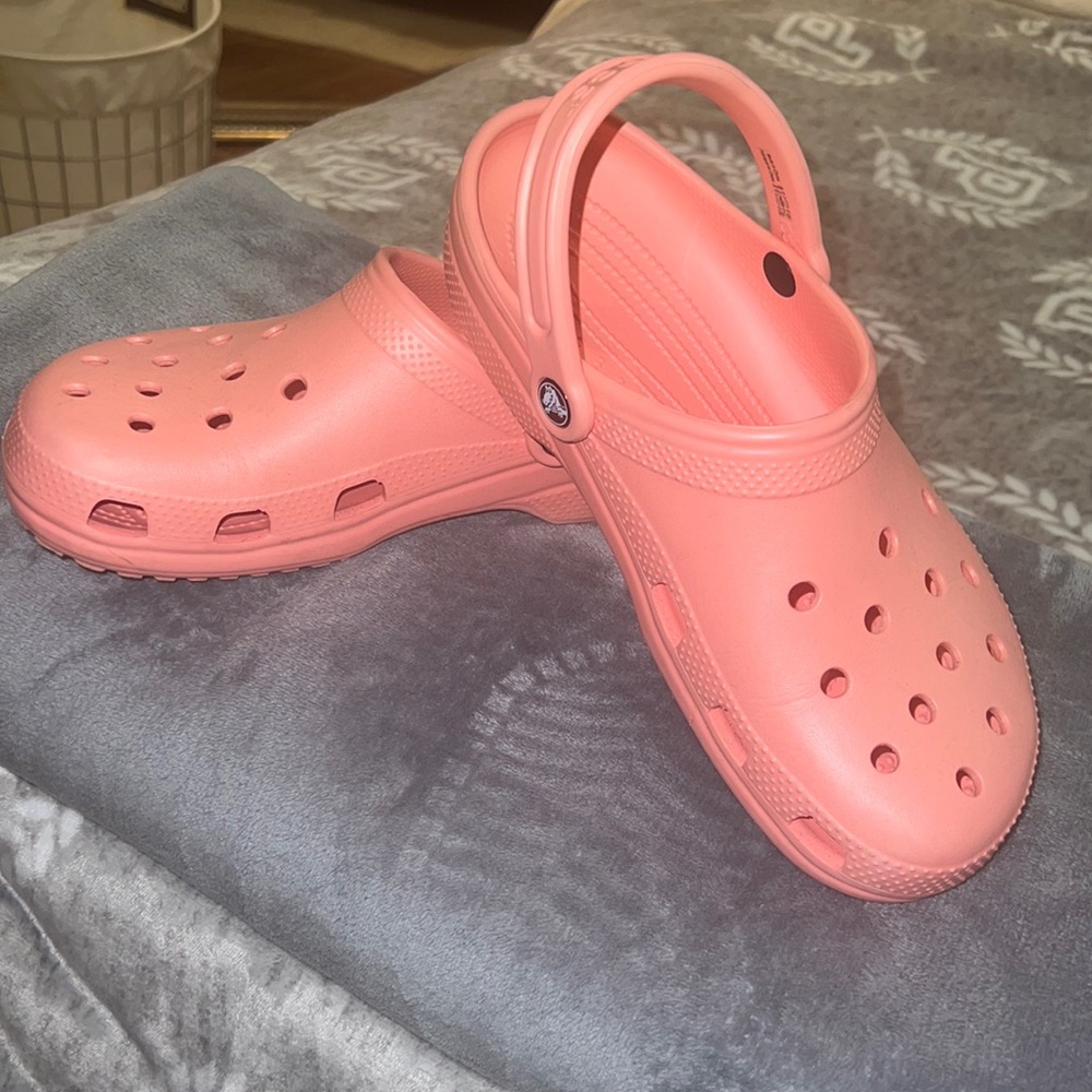 Peach color crocs